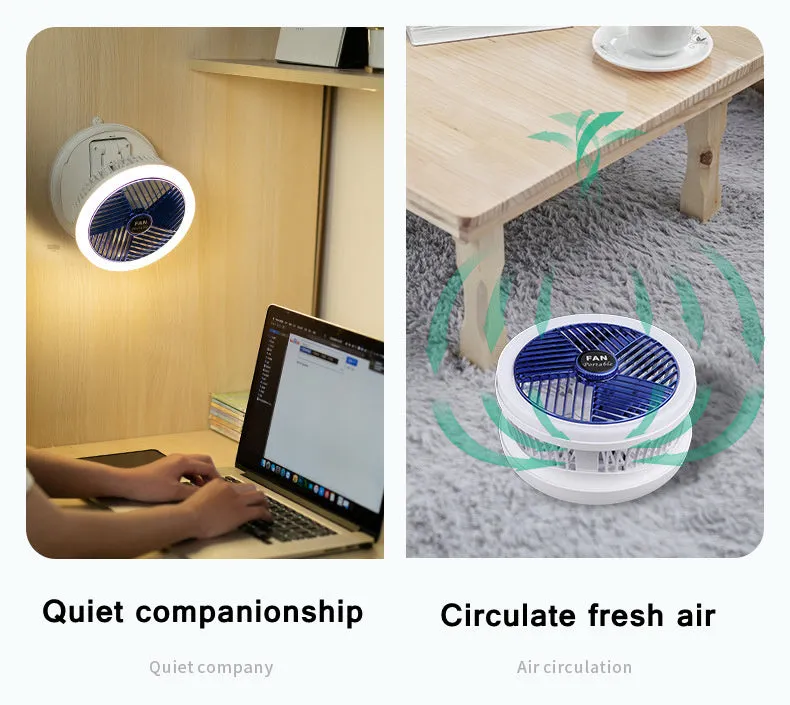 USB Charging Foldable Desk Fan Wall Mounted Hanging Ceiling Fan