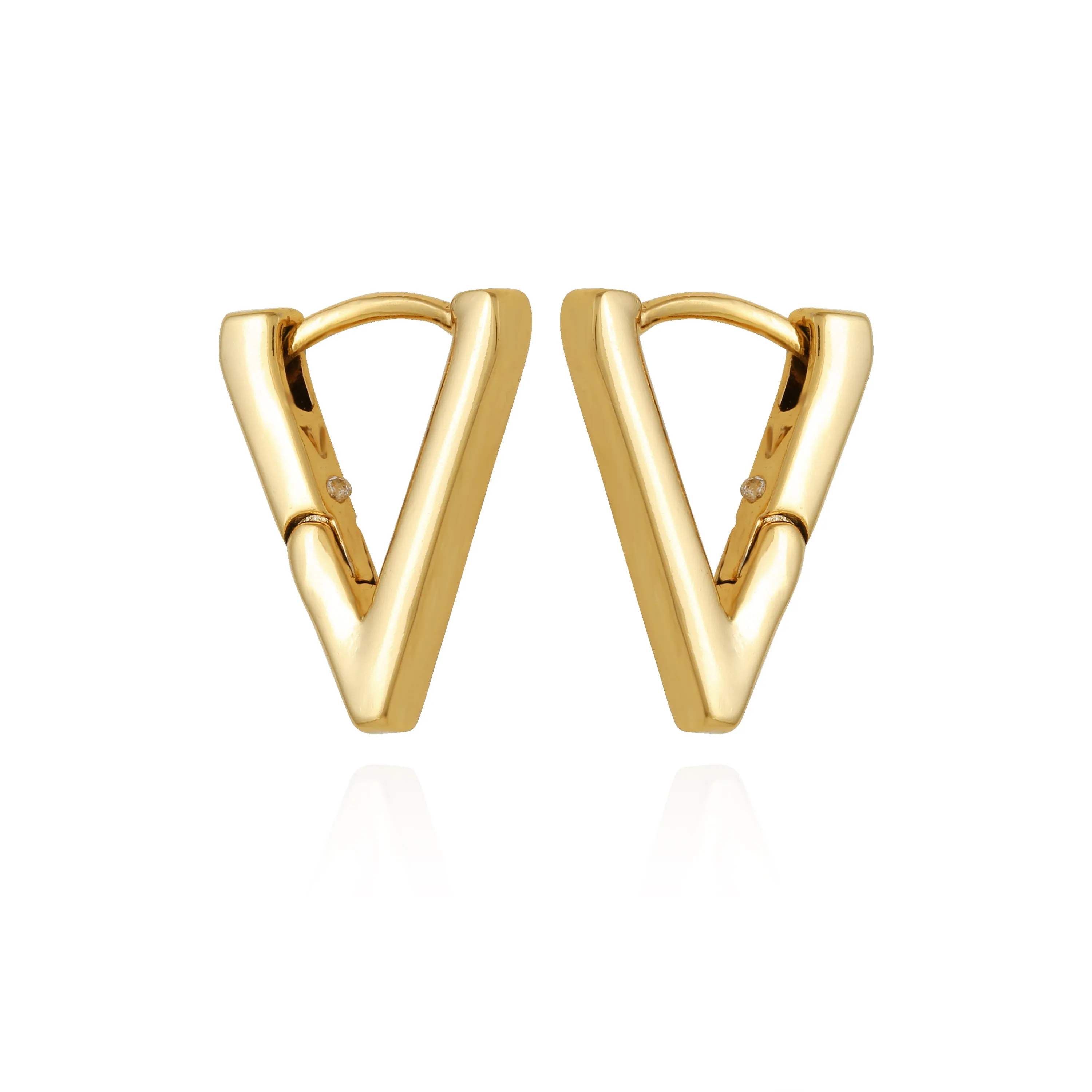 V-Hinge Huggie Earrings