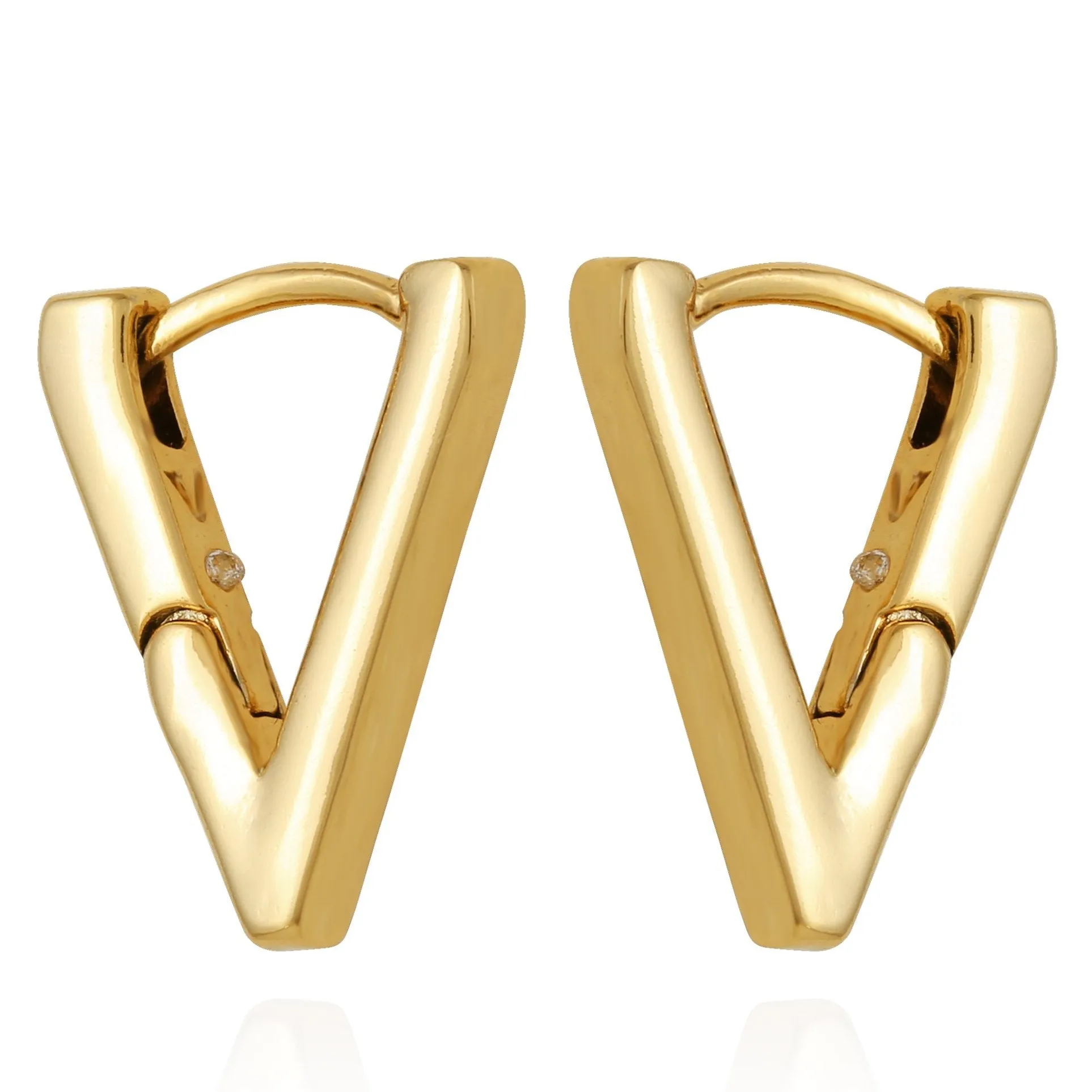 V-Hinge Huggie Earrings