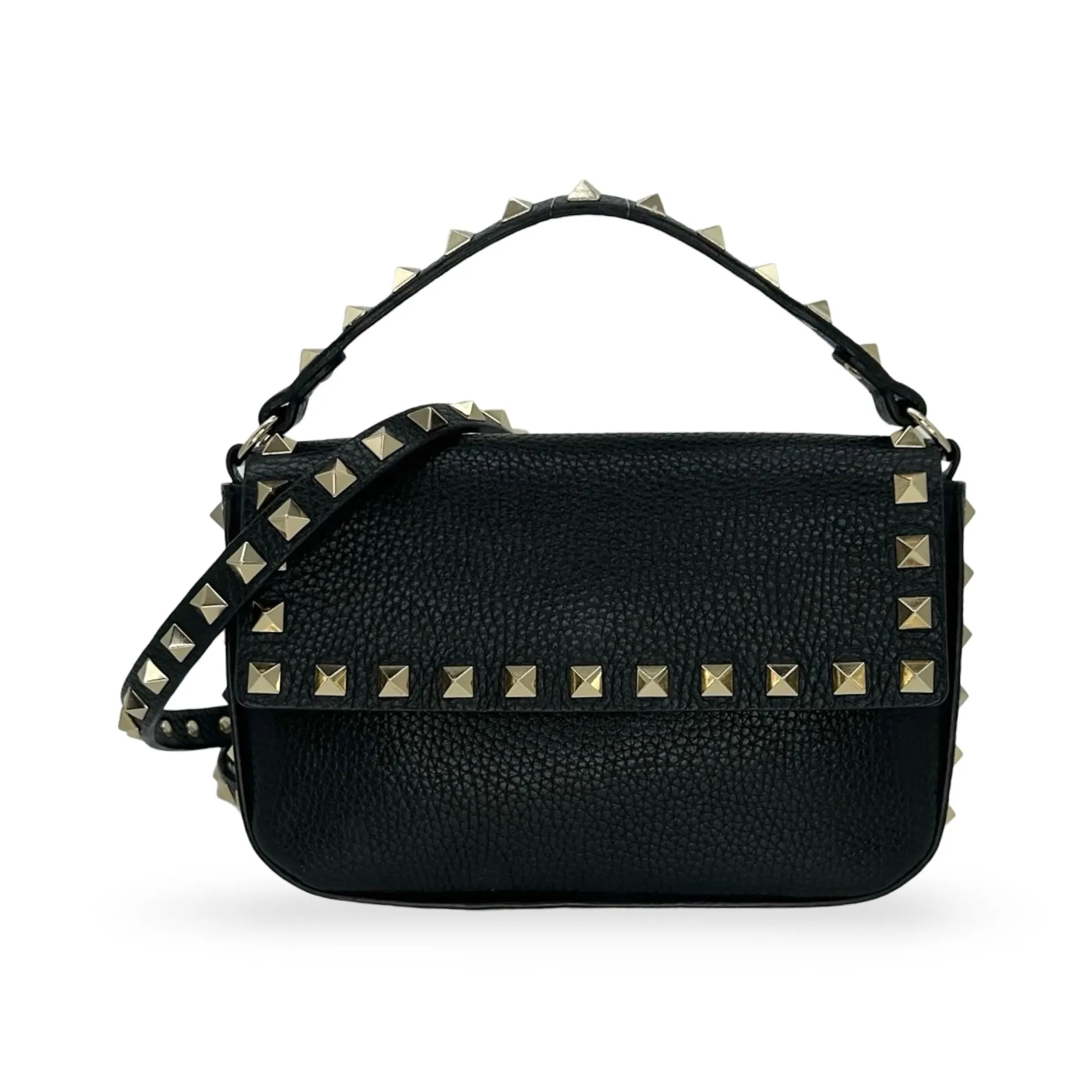 VALENTINO: Grainy Calfskin Rockstud Mini Pouch