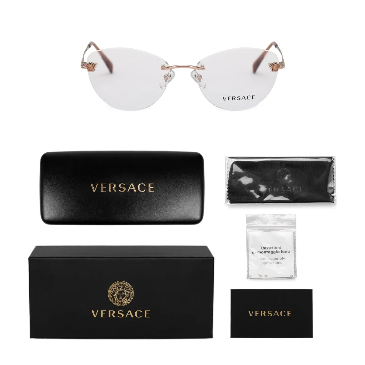 Vercace Cat Eye Optical Glasses VE1248B 1052 54
