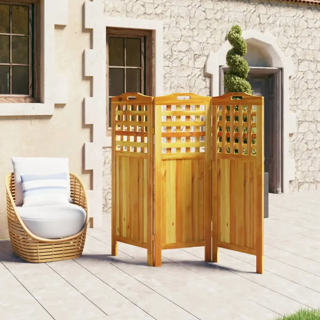 vidaXL 3-Panel Room Divider 121.5x2x115 cm Solid Wood Acacia