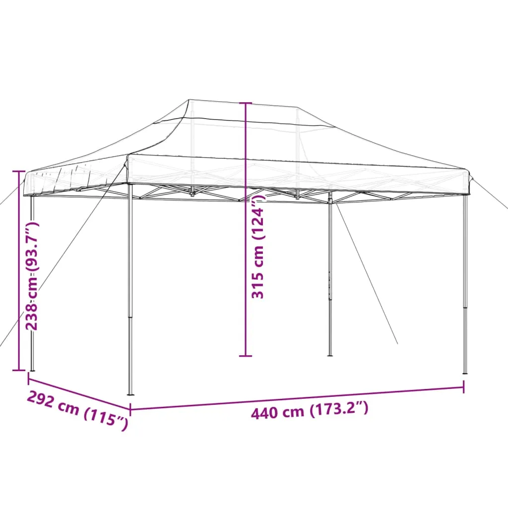 vidaXL Foldable Party Tent Pop-Up Green 440x292x315 cm