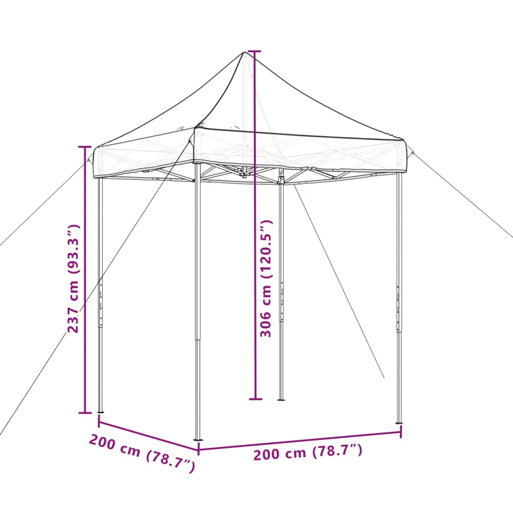 vidaXL Foldable Party Tent Pop-Up Orange 200x200x306 cm