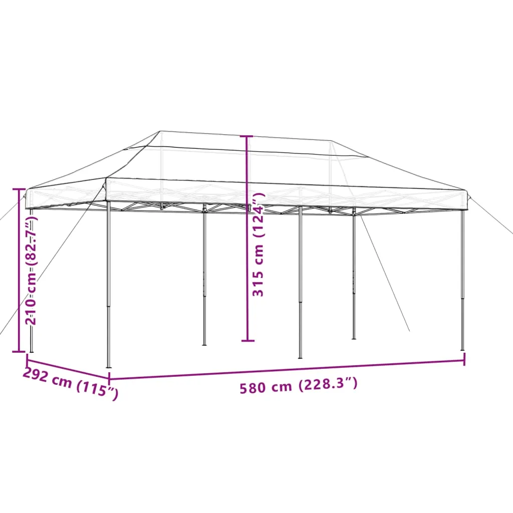 vidaXL Foldable Party Tent Pop-Up Terracotta 580x292x315 cm