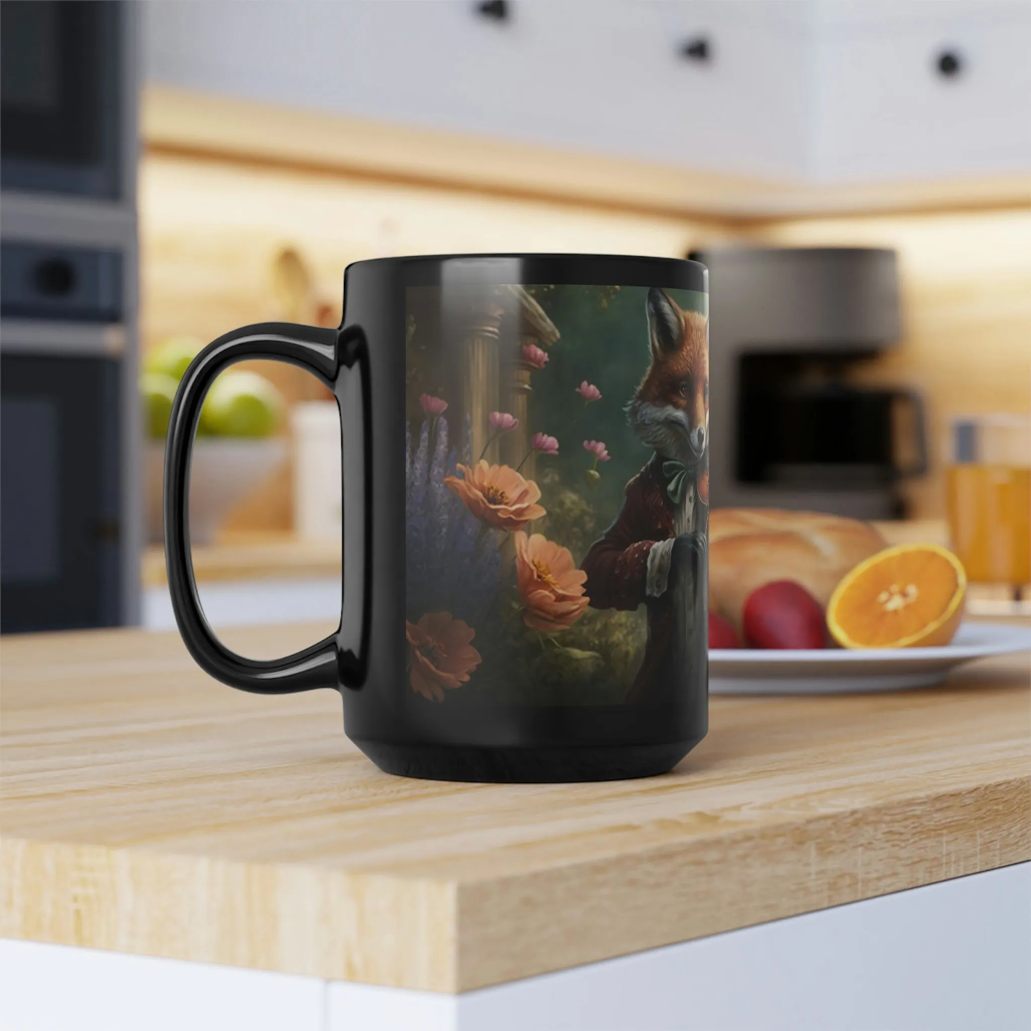 Vintage Red Fox Playing Violin - 15 oz Coffee Mug