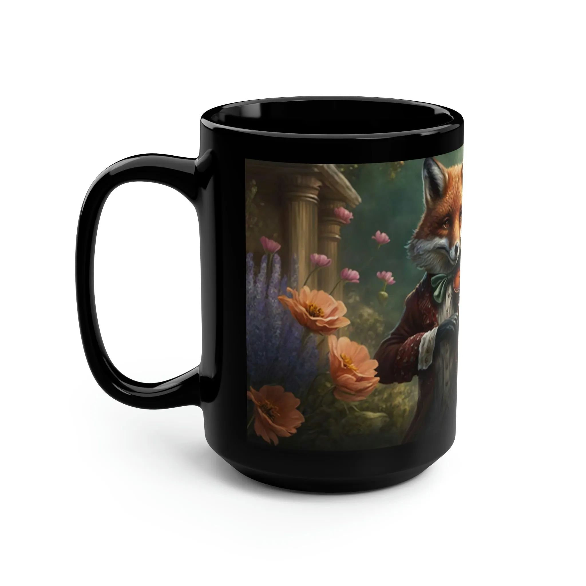 Vintage Red Fox Playing Violin - 15 oz Coffee Mug