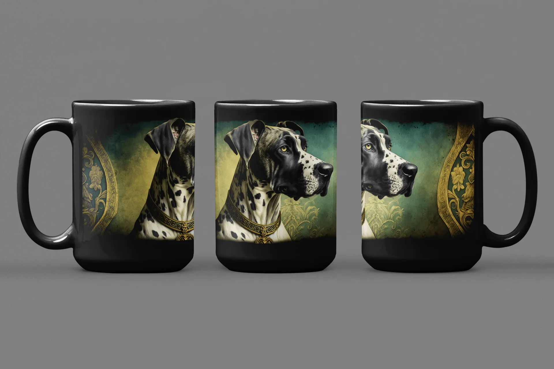 Vintage Victorian Great Dane Portrait - 15 oz Coffee Mug