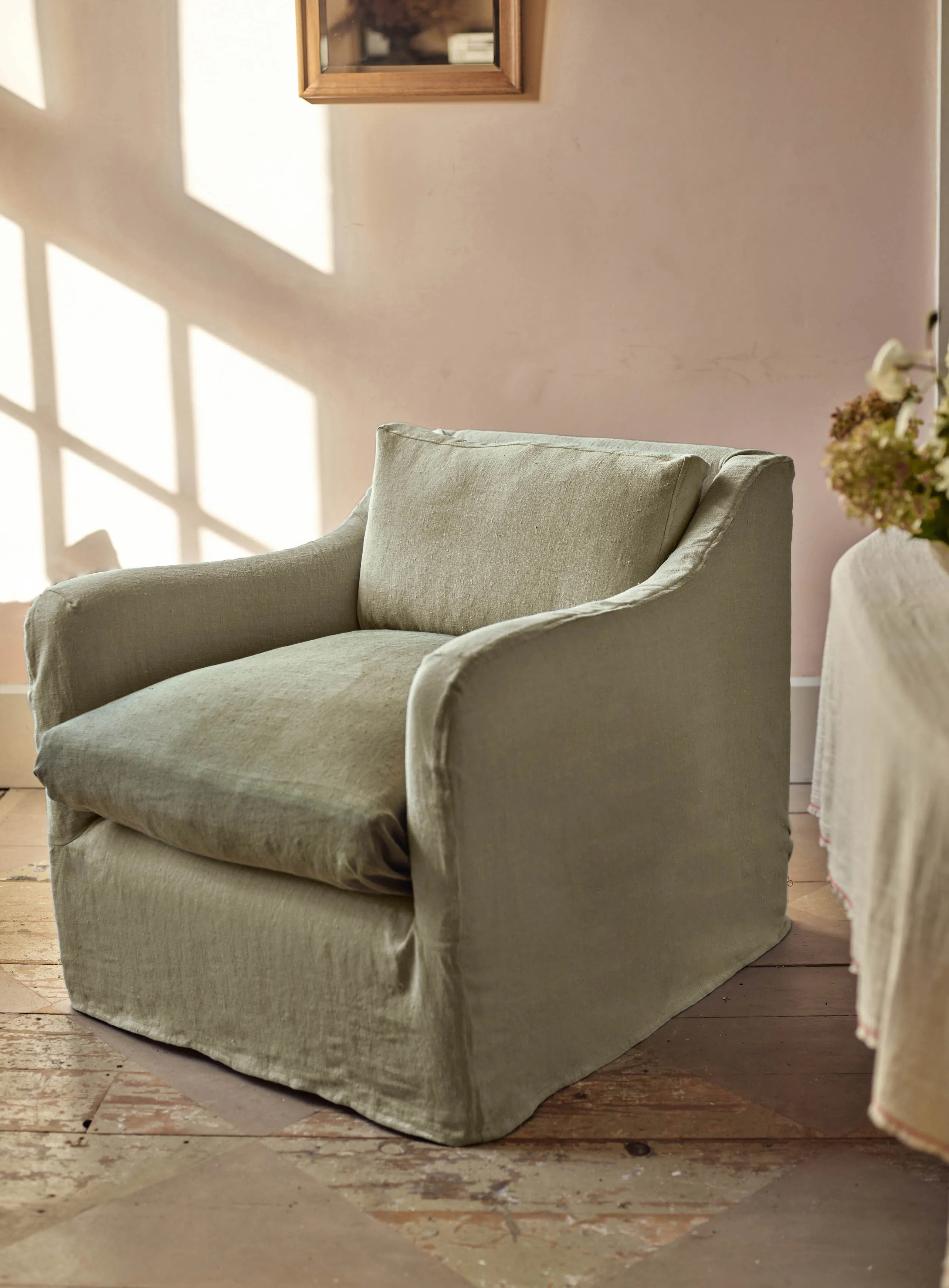 Warren Loose Cover Armchair, Heritage Ochre Stripe