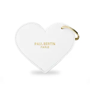 withe leather heart-shaped keychain