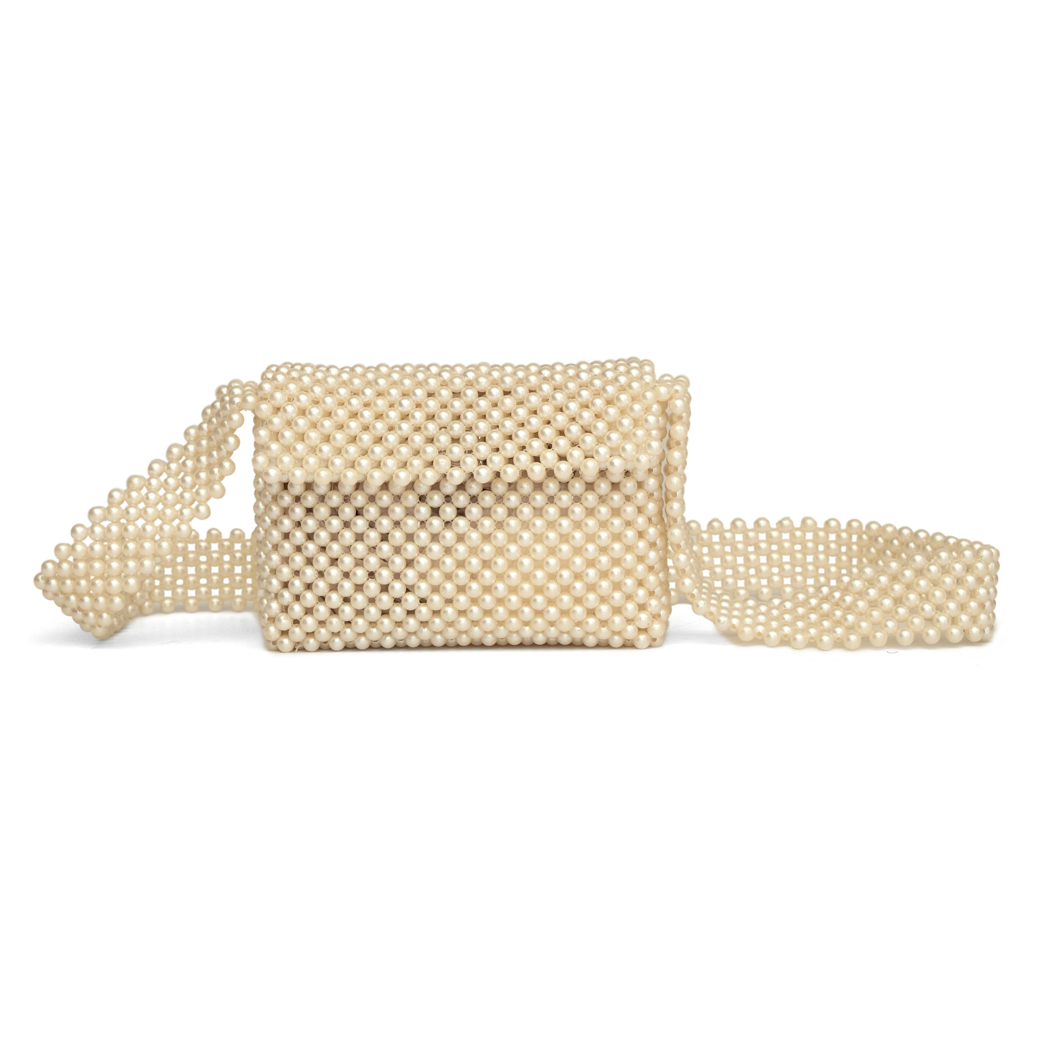 Women pearl hand made bag