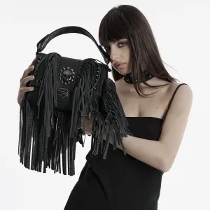 Women's Gothic Studded Tassels Faux Leather Bag