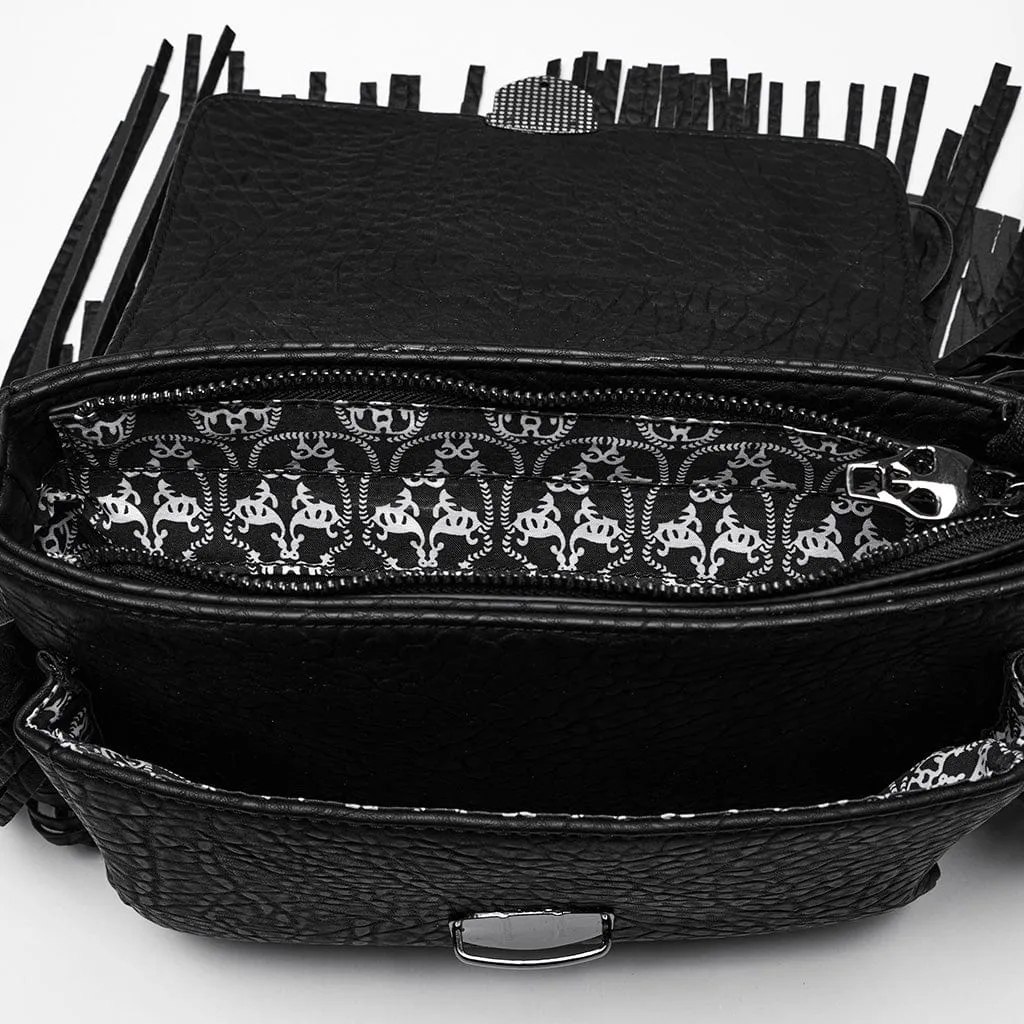 Women's Gothic Studded Tassels Faux Leather Bag