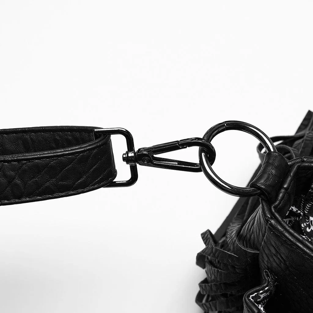 Women's Gothic Studded Tassels Faux Leather Bag