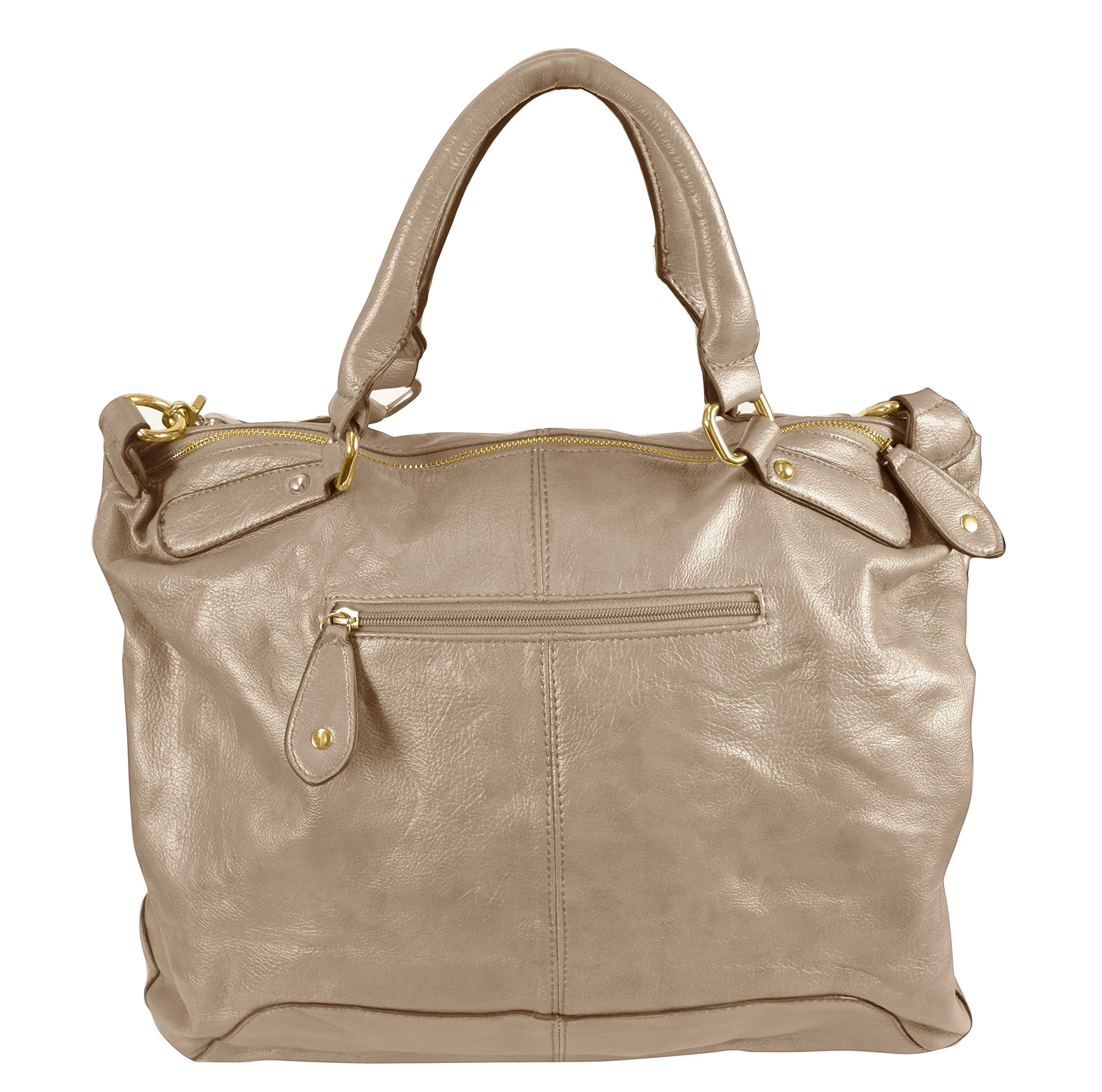 Womens Handbags with Metal Studded Embellishments and 3-in-1 handles
