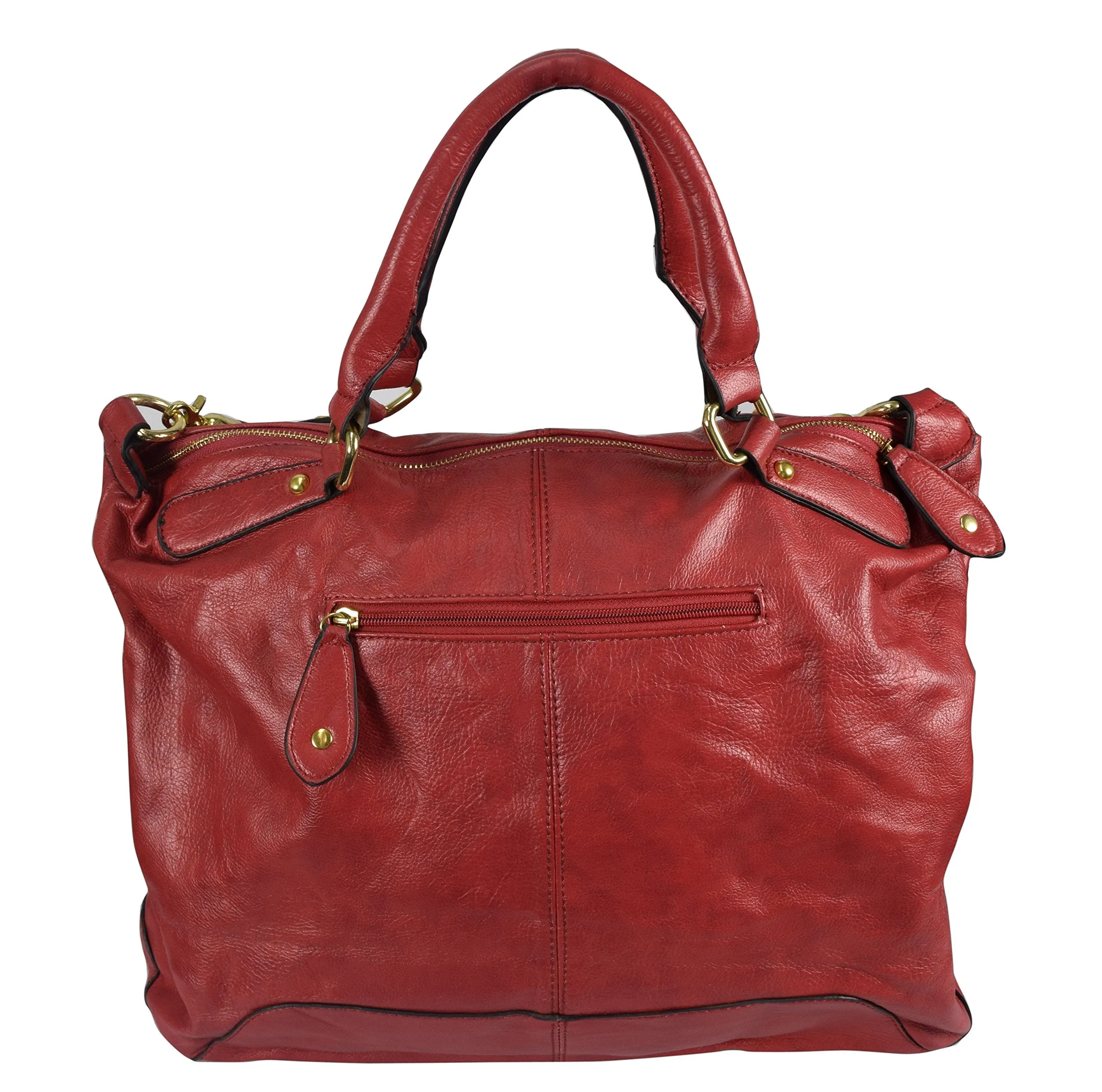 Womens Handbags with Metal Studded Embellishments and 3-in-1 handles