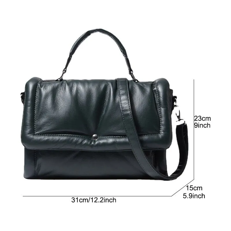 Women's Padded Eco Leather Messenger  Bag