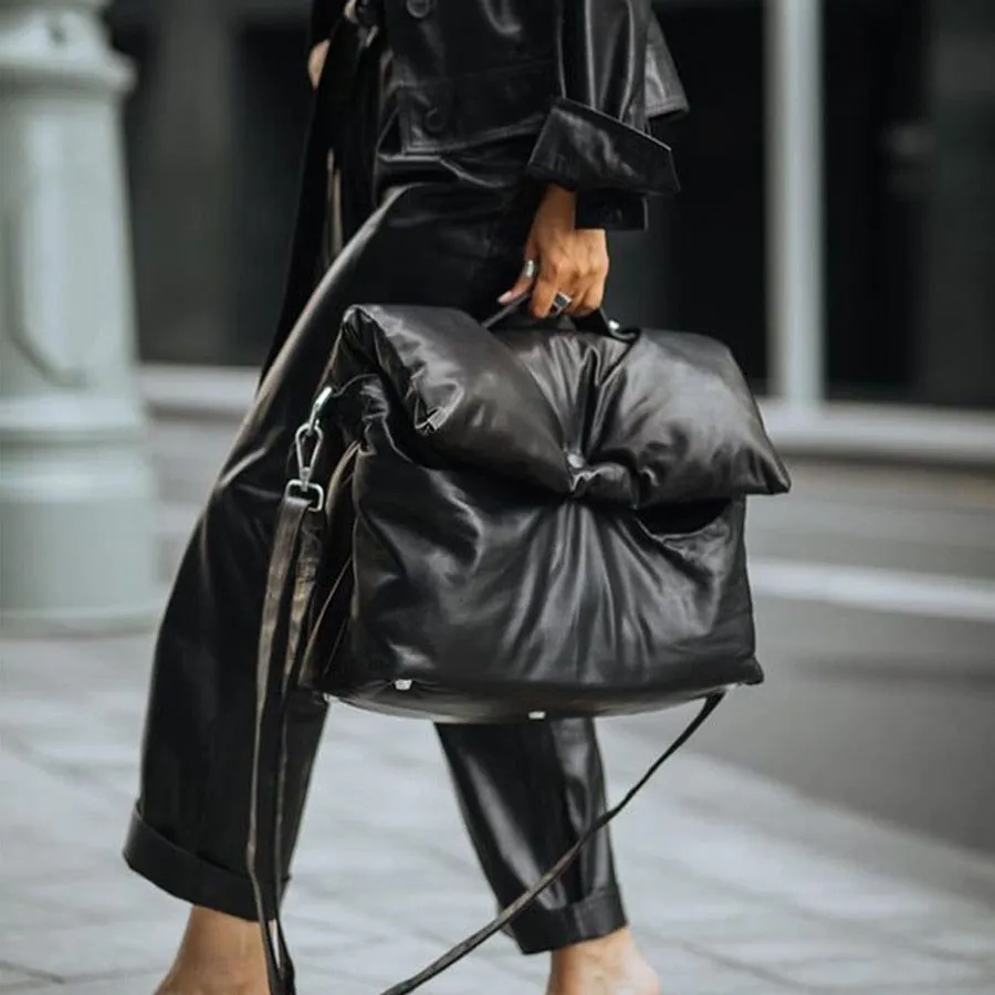 Women's Padded Eco Leather Messenger  Bag