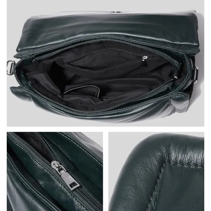 Women's Padded Eco Leather Messenger  Bag
