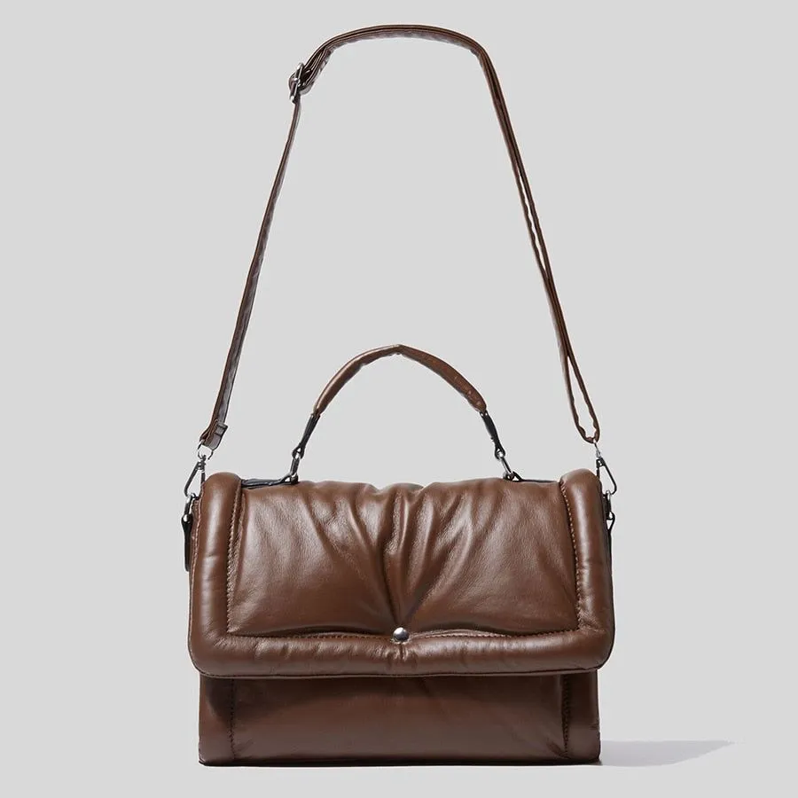 Women's Padded Eco Leather Messenger  Bag