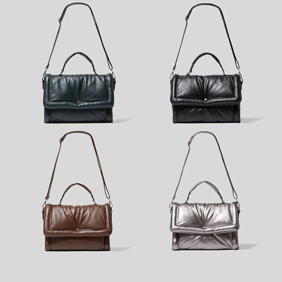 Women's Padded Eco Leather Messenger  Bag