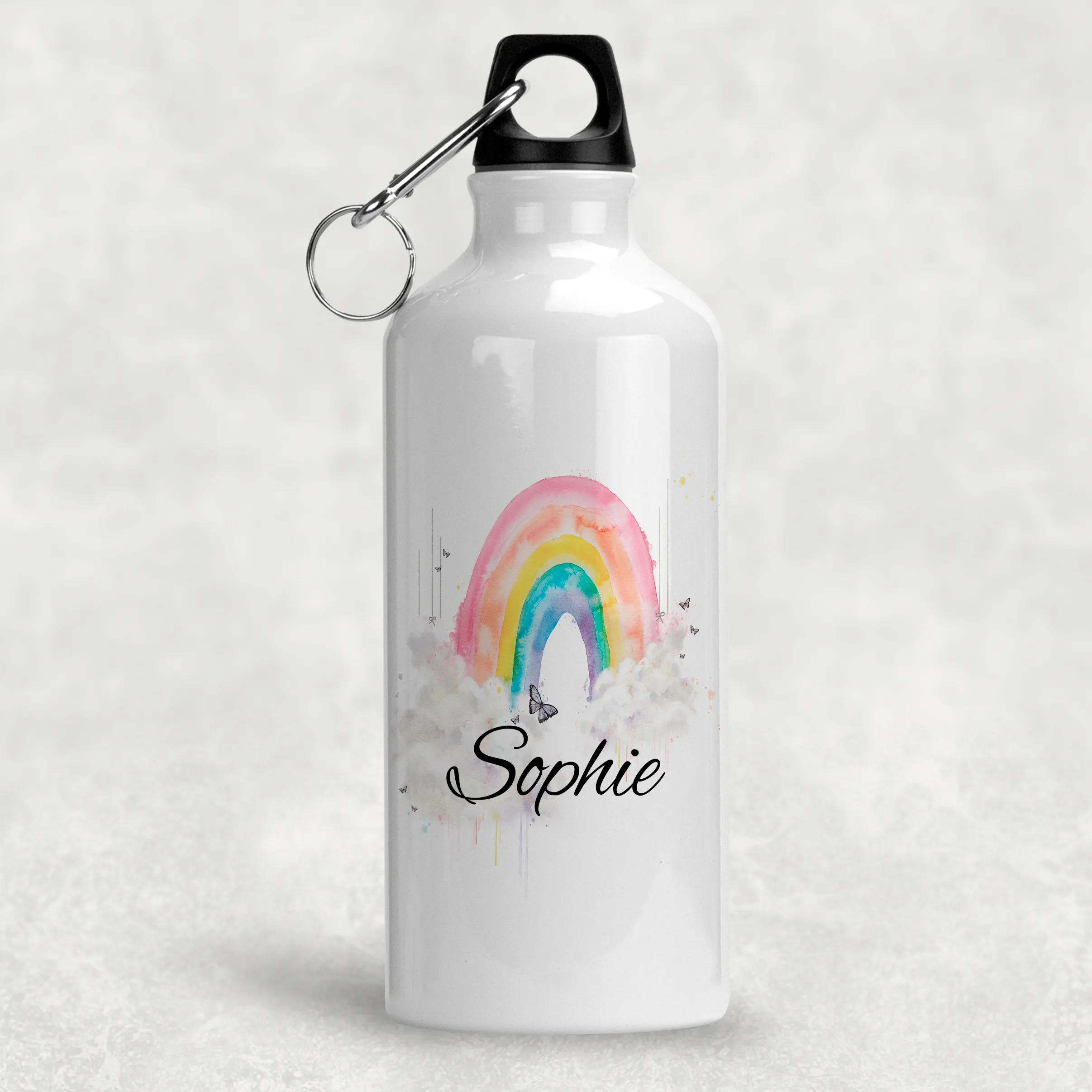 Wonky Rainbow Personalised Aluminium Water Bottle 400/600ml