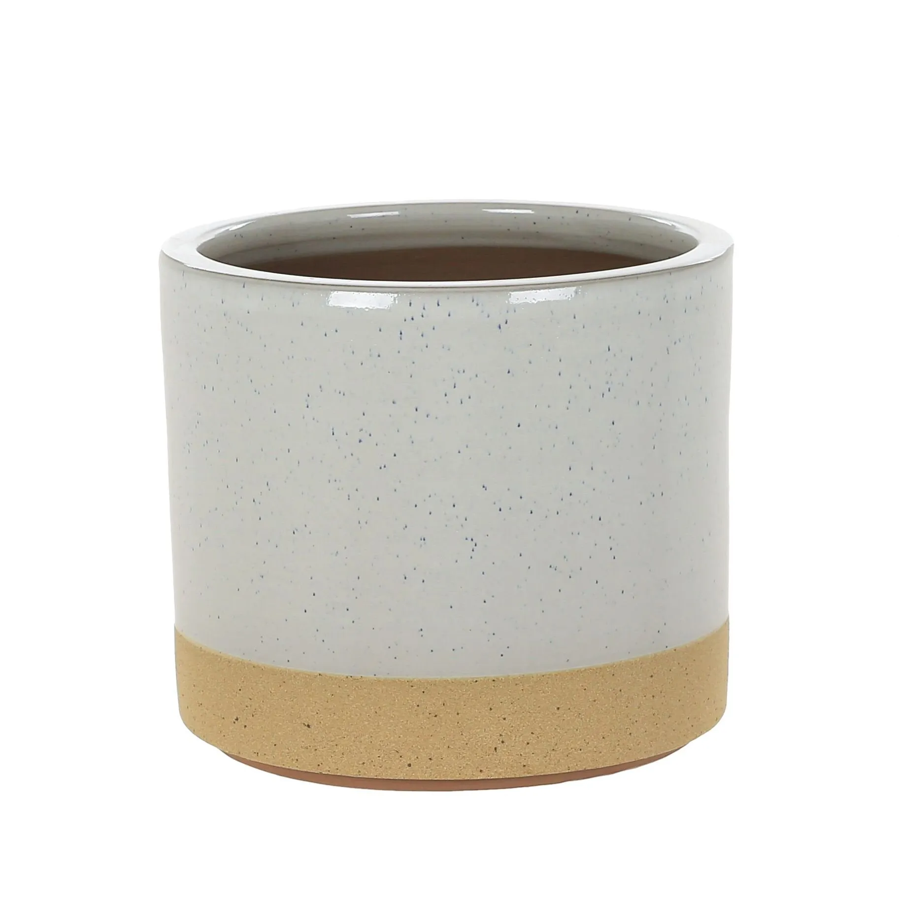 Woodlodge 30cm Cream Speckle Cylinder Glazed Pot