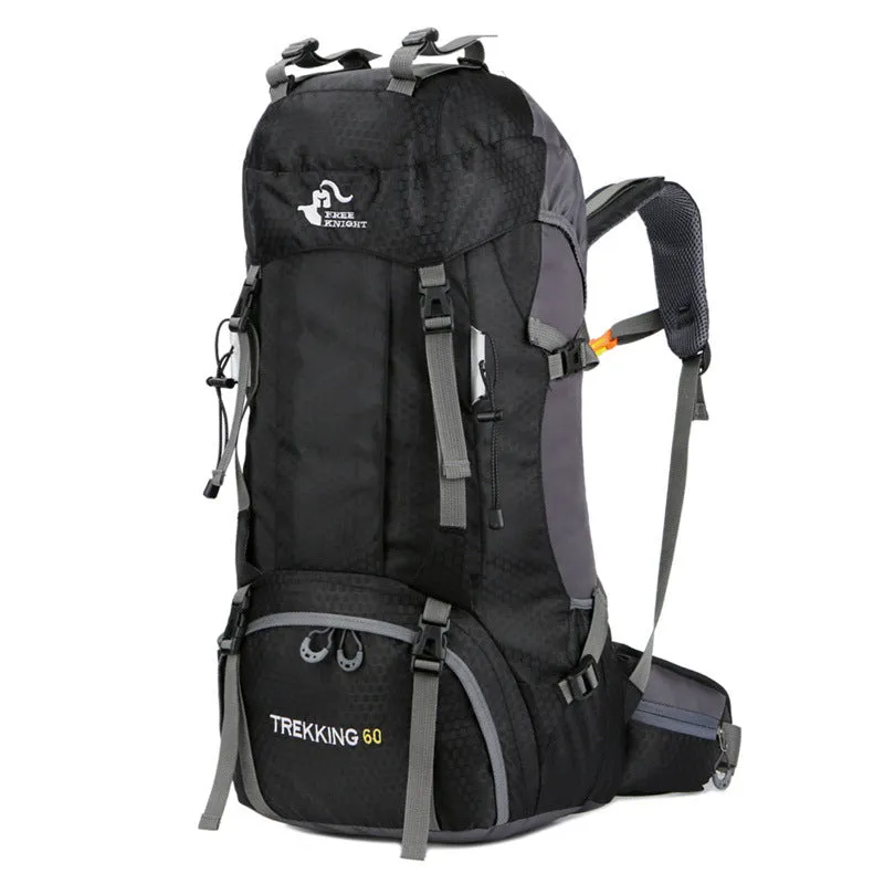 Ybackpacks Nylon Camping Backpack 60L Sports Travel Hiking Backpack Top Level