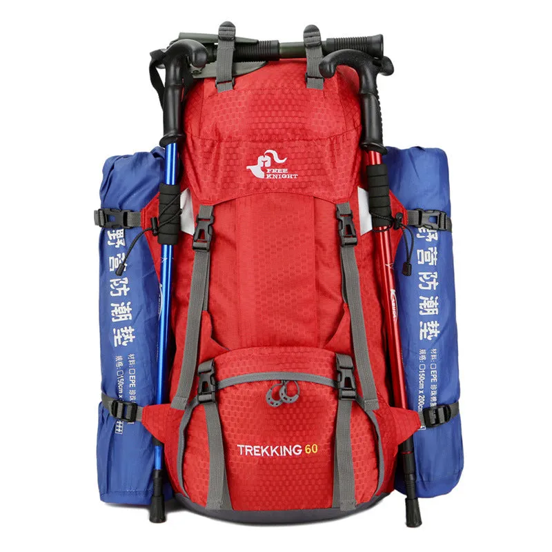 Ybackpacks Nylon Camping Backpack 60L Sports Travel Hiking Backpack Top Level