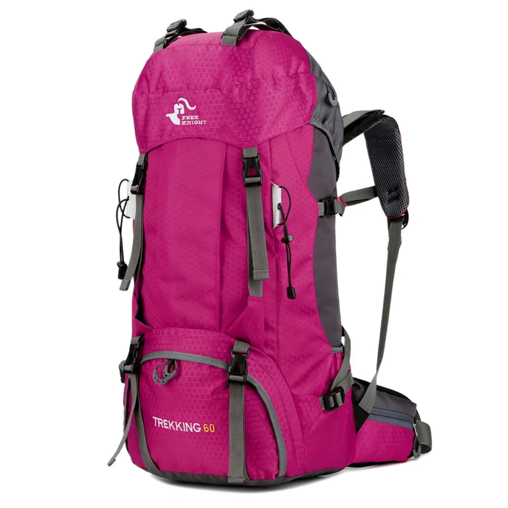 Ybackpacks Nylon Camping Backpack 60L Sports Travel Hiking Backpack Top Level