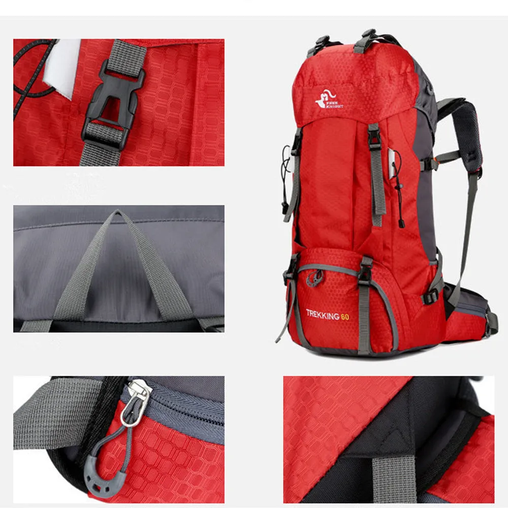 Ybackpacks Nylon Camping Backpack 60L Sports Travel Hiking Backpack Top Level